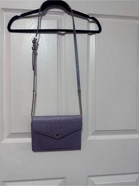 Kate Spade Lavender Glitter Crossbody with Chain Strap